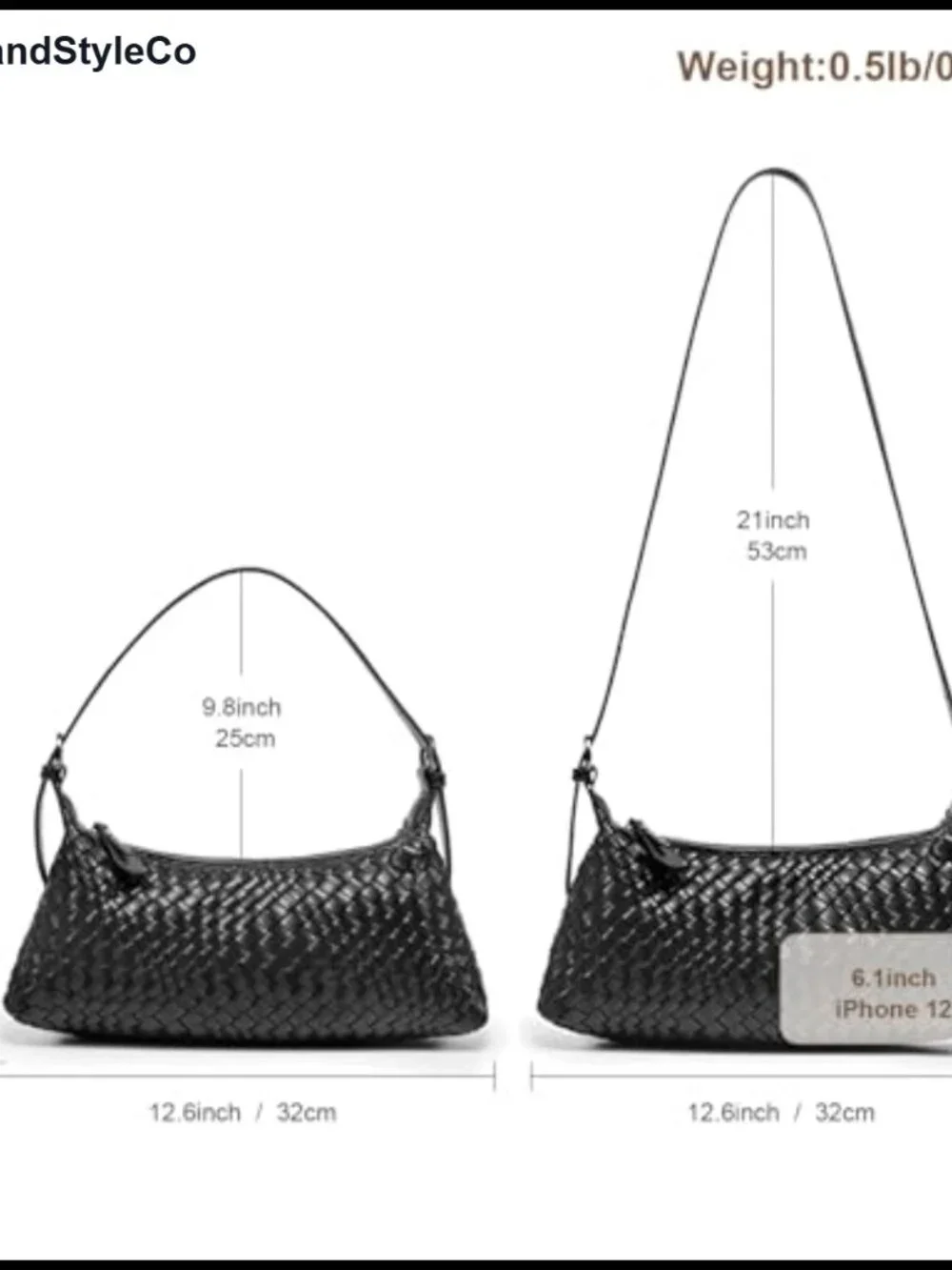 Woven Crossbody Bag Small Handwoven Purse Faux Leather Baguette